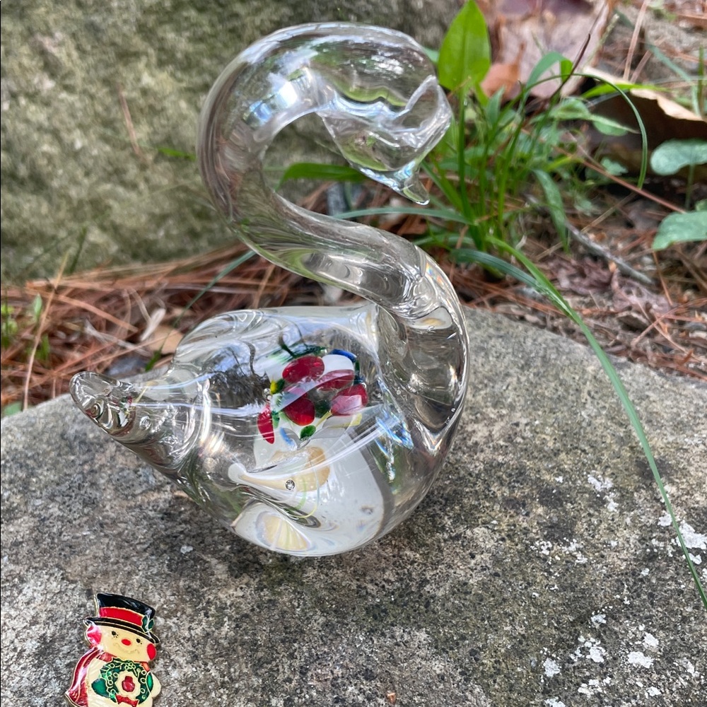 Clear Glass Swan Figurine
